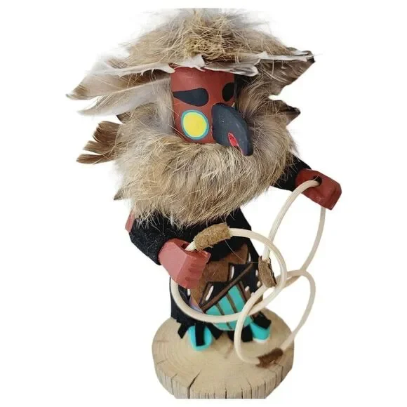 Vtg Hoop Dancer Hopi Handmade Native American Kachina Doll Hand Painted Indian - Picture 6 of 10
